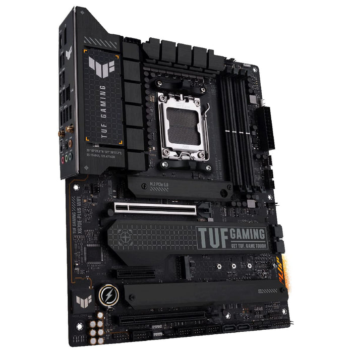 ASUS TUF GAMING X670E-PLUS WIFI - Motherboard - ATX - Socket AM5 - AMD X670 Chipset - USB 3.2 Gen 1, USB 3.2 Gen 2, USB-C Gen 2x2, USB-C 3.2 Gen2 - 2.5 Gigabit LAN, Wi-Fi 6, Bluetooth - onboard graphics (CPU required) - HD Audio (8-channel)