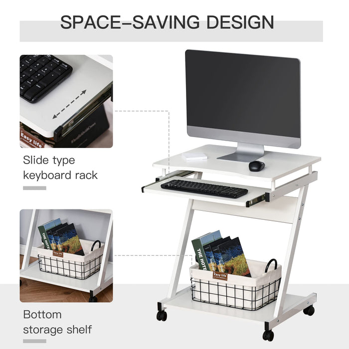 HOMCOM computer desk White 480 x 730 mm