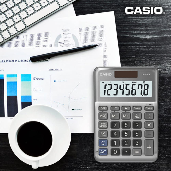 CASIO Destop Calculator MS-80F 8-Digit Grey