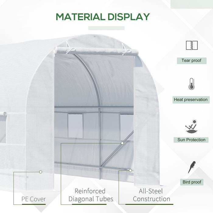 OutSunny Greenhouse Outdoors Waterproof White 2000 mm x 4500 mm x 2000 mm