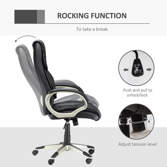 HOMCOM Office Chair Cream PU Leather 5550-3301