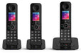 BT Premium Cordless Telephone 90632 Black Trio Handset