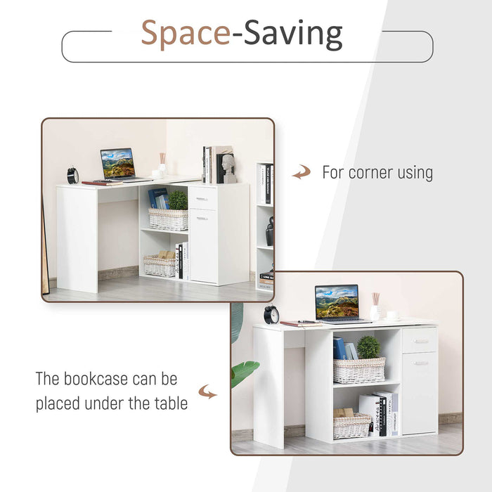 HOMCOM L Shaped Desk White 820 x 740 mm