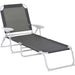 OutSunny Steel, Texteline Cloth Lounge Chair Grey