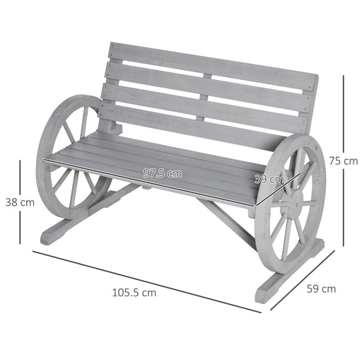 OutSunny Bench 590 x 1,055 x 750 mm Fir Wood Charcoal grey