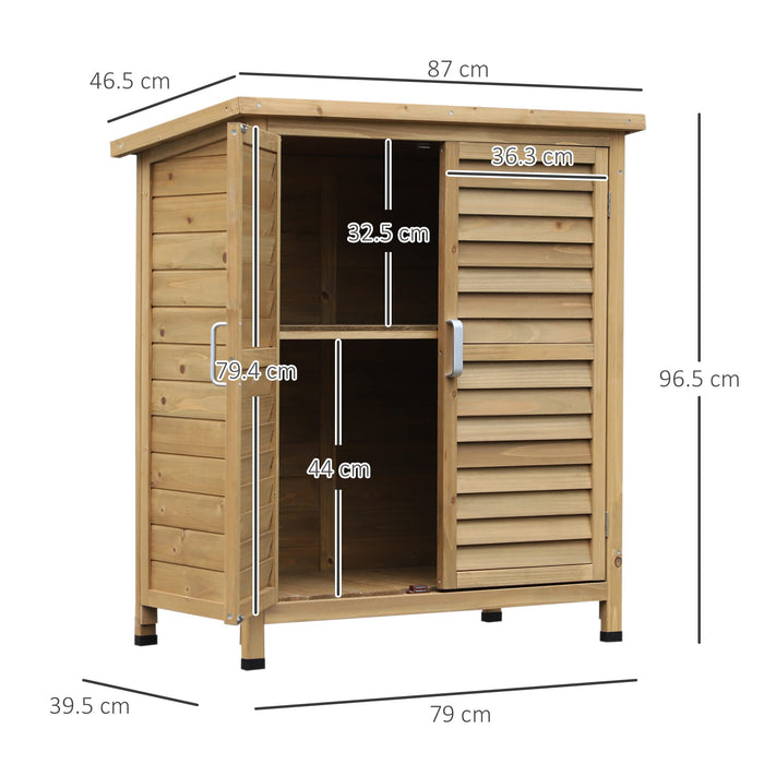 OutSunny Wooden Garden Storage Outdoors Water proof Wood 465 mm x 870 mm x 965 mm