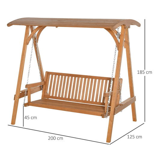 OutSunny Swing Chair Fir wood Teak 1,250 x 2,000 x 1,850 mm