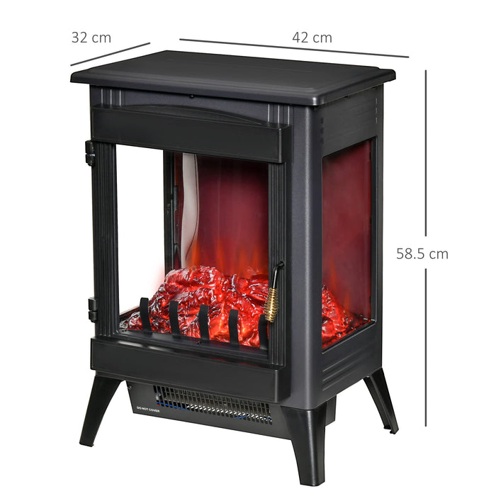 HOMCOM Electric Fireplace ABS (Acrylonitrile Butadiene Styrene), Steel, Tempered Glass UK