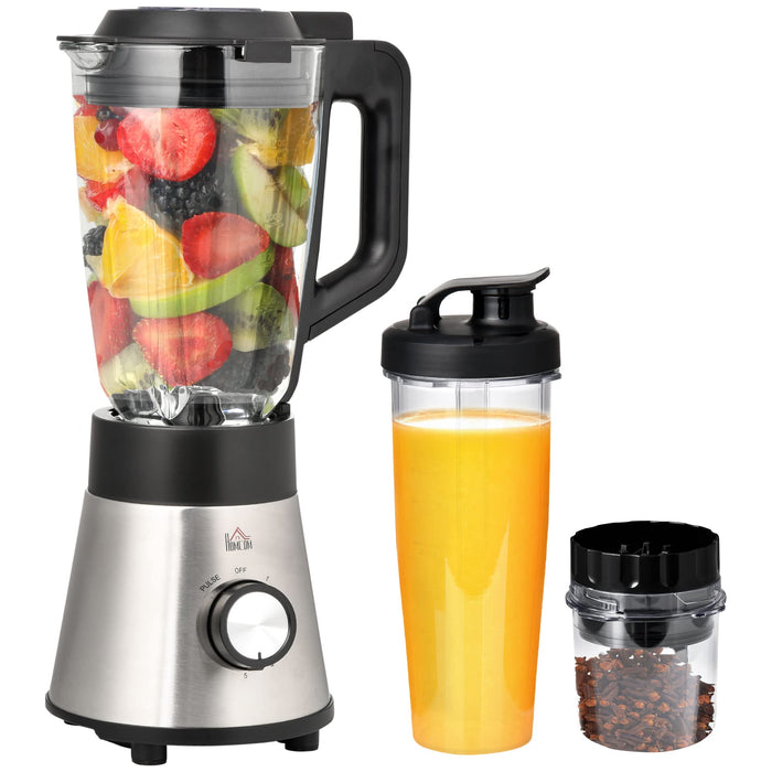 HOMCOM Blender 1.5 L 900 W Glass, Stainless Steel Black