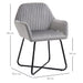 HOMCOM Accent Chair 839-128V70GY Velvet-touch PL (Polyester) Fabric, Metal Grey