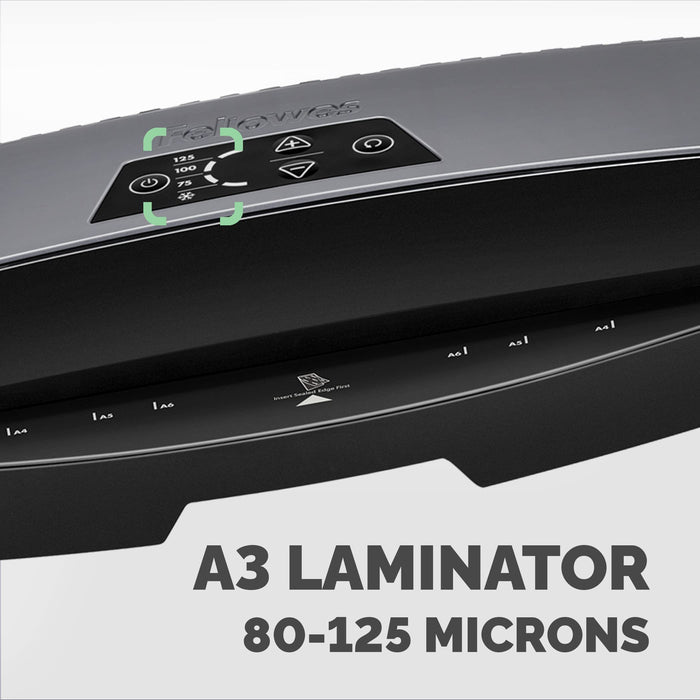 Fellowes Calibre 56.9 x 15.5 x 10.9 cm A3 Laminator 500 mm/min. 125 Microns 1 min warm-up period