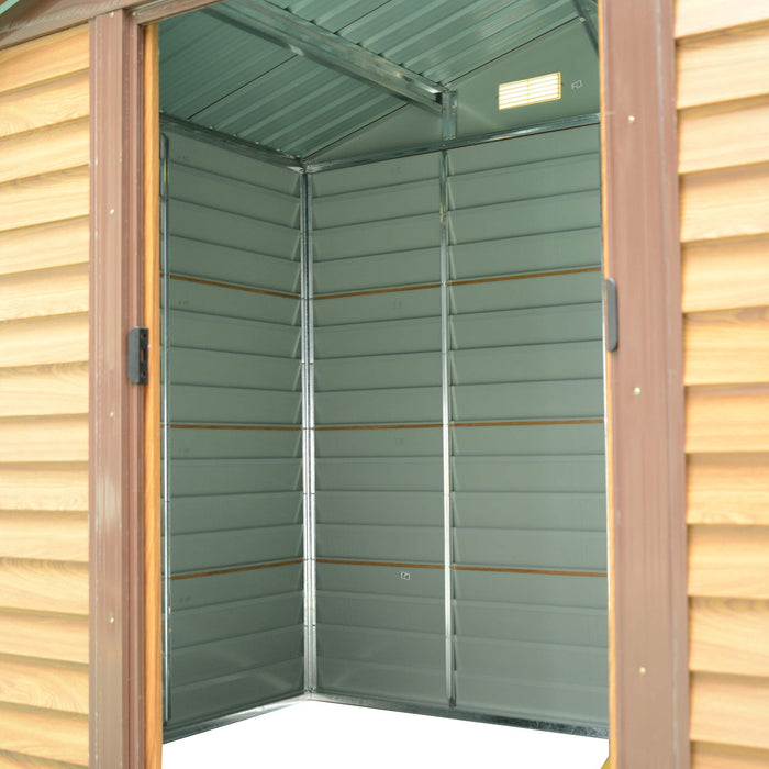 OutSunny Garden Shed Storage Outdoors Water proof Brown, Wood Grain 1956 mm x 2357 mm x 2087 mm