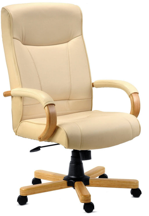 Knightsbridge Bonded Leather Faced Executive Office Chair Cream - 8513HLW