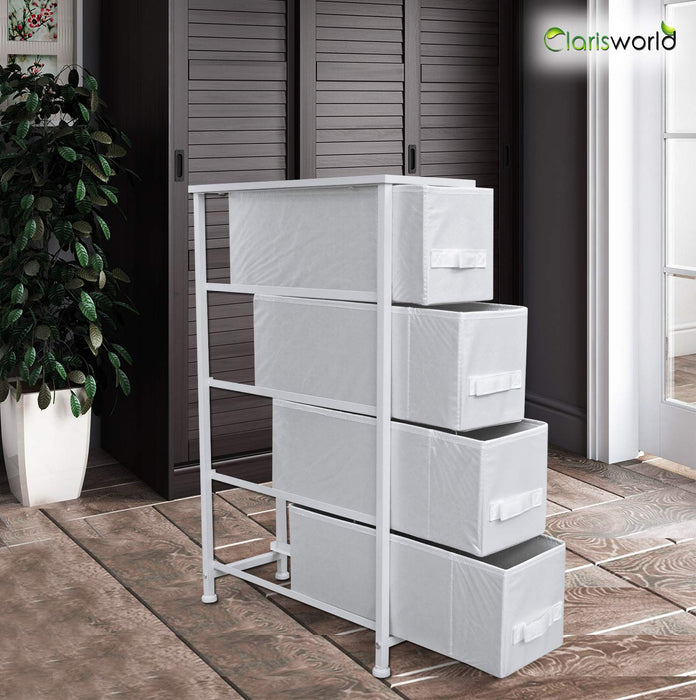 Clarisworld Storage Unit PP-9948WT with 4 Drawers White