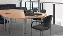 Dams International Rectangular Meeting Room Table with Oak Coloured MFC Top and Silver Frame Flexi 1,600 x 800 x 725 mm