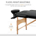 HOMCOM Birchwood Lightweight Portable Massage Table with Arm Rest Black