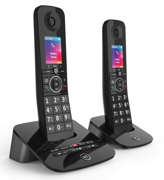 BT Premium Cordless Telephone 90631 Black Twin Handset