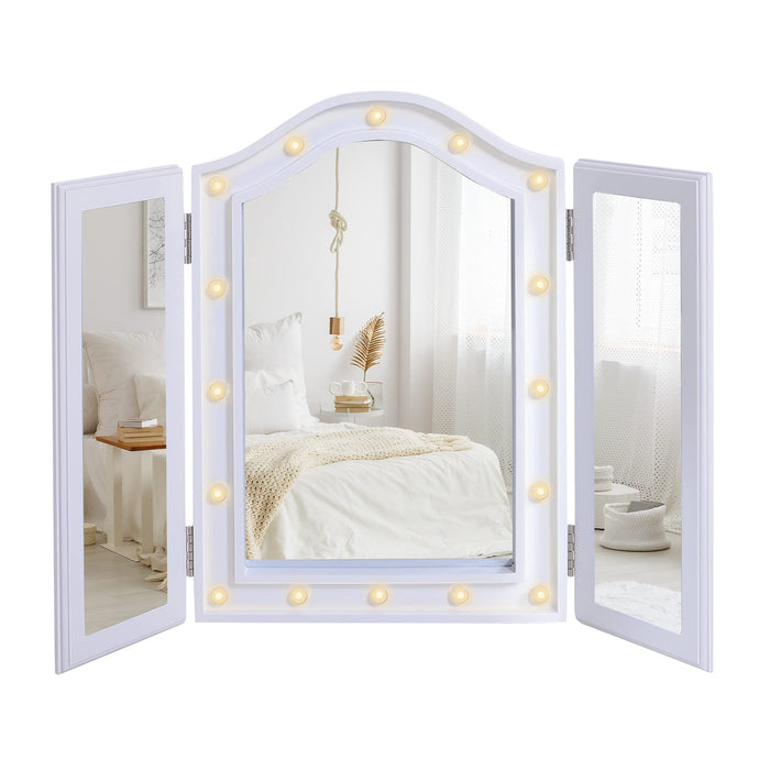 HOMCOM Makeup Lighted Mirror Large White