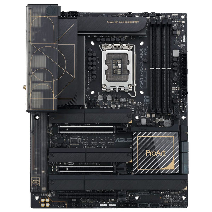 ASUS ProArt Z790-CREATOR WIFI - Motherboard - ATX - LGA1700 Socket - Z790 Chipset - USB 3.2 Gen 1, USB 3.2 Gen 2, USB4, USB-C 3.2 Gen 2x2 - 10 Gigabit LAN, 2.5 Gigabit LAN, Bluetooth, Wi-Fi - onboard graphics (CPU required) - HD Audio (8-channel)