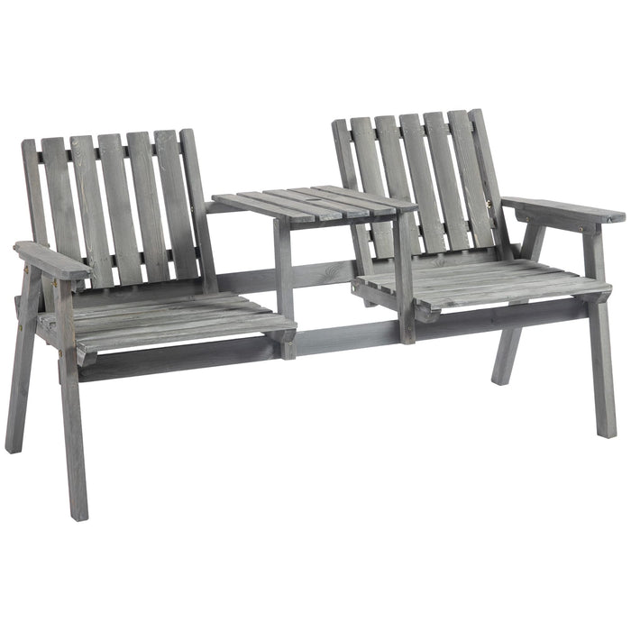 OutSunny Garden Bench Fir Grey 700 x 830 mm