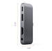 Satechi ST-TCMPHM USB-C Male to HDMI, USB 3.0, 3.5mm headphone jack Mobile Pro hub 3.25 inch Space Grey