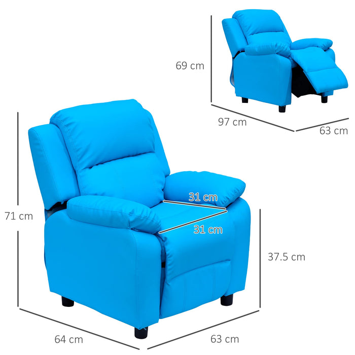 HOMCOM Kids Sofa Blue 710 x 63 mm