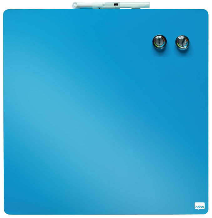 Nobo Mini Wall Mountable Magnetic Whiteboard Tile 1903873 Lacquered Steel Frameless 360 mm x 360 mm Blue