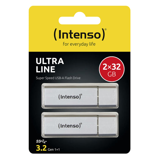 INTENSO USB Flash Drive 3531482 Silver 32 GB Pack of 2