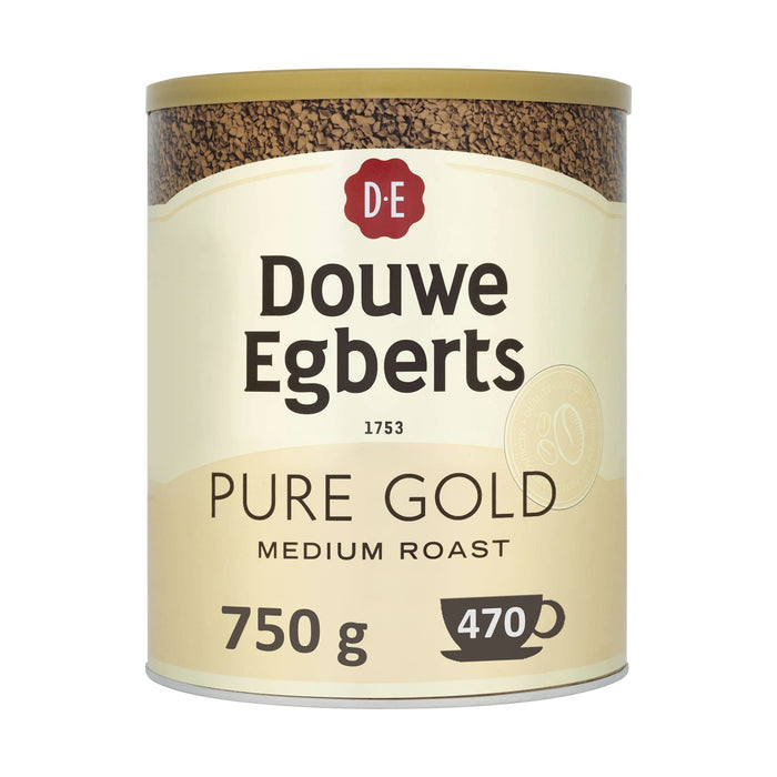 Douwe Egberts Pure Gold Caffeinated Instant Coffee Can Medium 750 g