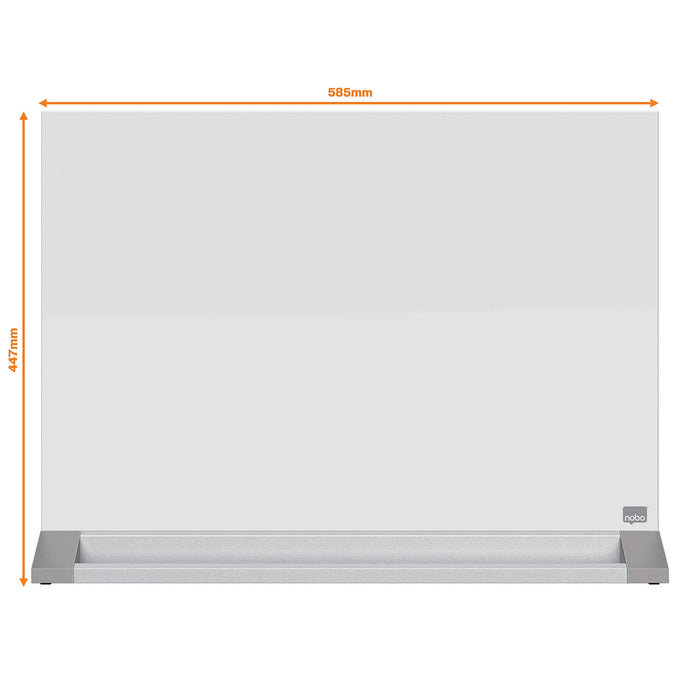 Nobo Freestanding Desktop Glass Whiteboard 1905265 Magnetic 60 x 43 cm Brilliant White