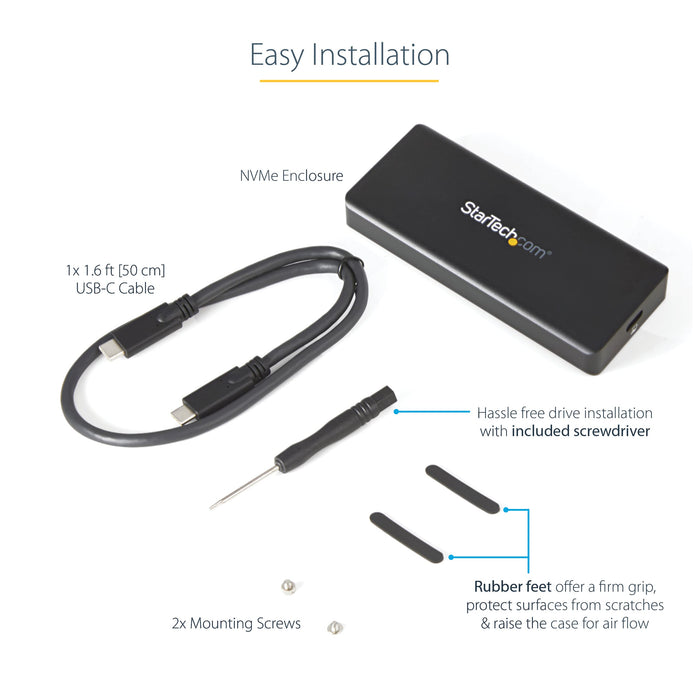 StarTech.com USB-C 10Gbps M.2 NVMe PCIe SSD Enclosure