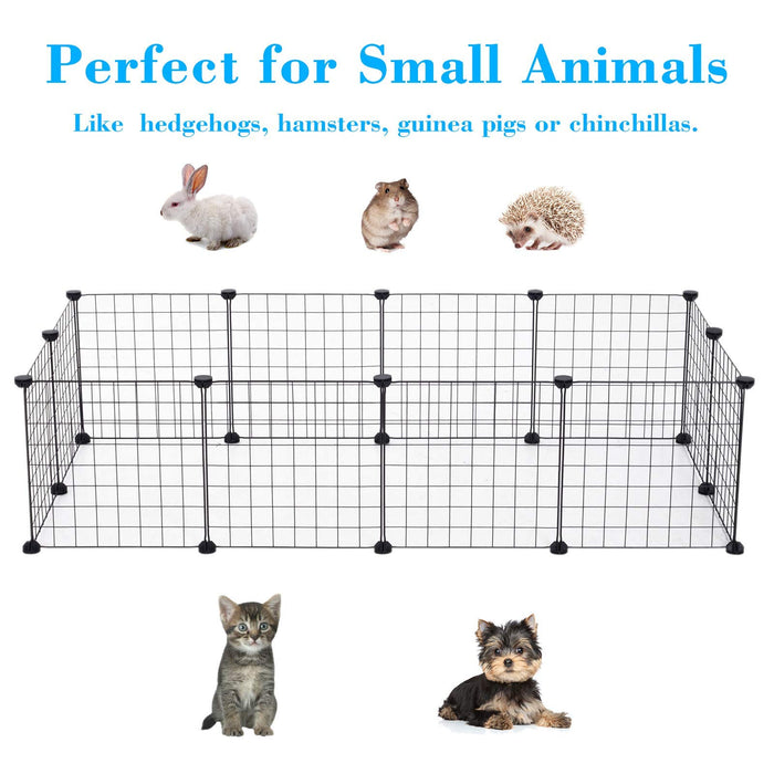 PawHut Pet Playpen Black 730 mm x 1060 mm x 360 mm