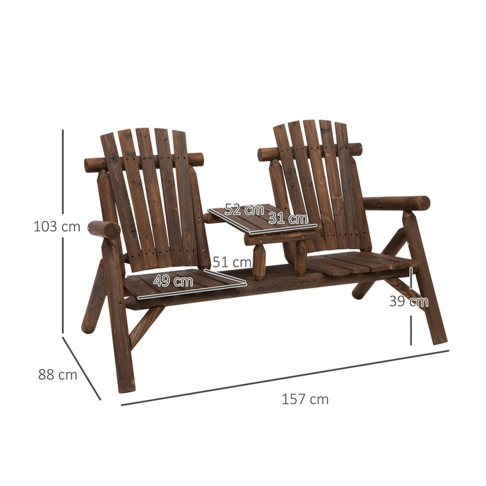 OutSunny Garden Bench Fir Brown 1,560 x 950 mm