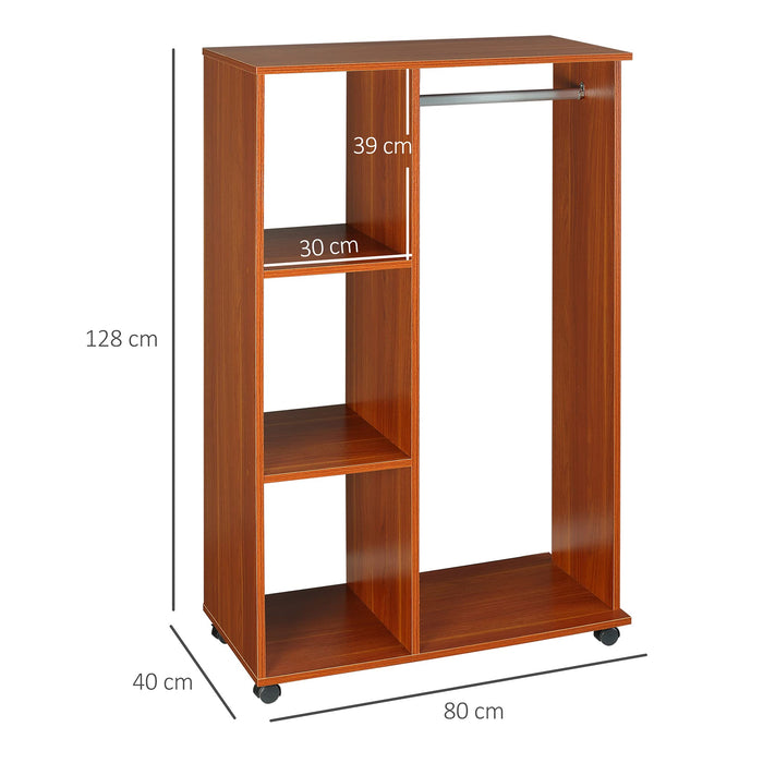 HOMCOM Open Wardrobe 02-0603 Particle Board Brown 400 mm x 800 mm x 1280 mm