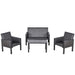 OutSunny Set Rattan Sofa and Table Deep Grey