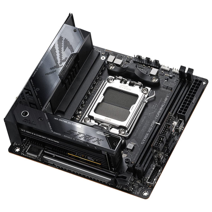 ASUS ROG Strix X670E-I Gaming WiFi - Motherboard - mini ITX - Socket AM5 - AMD X670 Chipset - USB 3.2 Gen 1, USB 3.2 Gen 2, USB4, USB-C 3.2 Gen2 - 2.5 Gigabit LAN, Bluetooth, Wi-Fi - onboard graphics (CPU required) - HD Audio