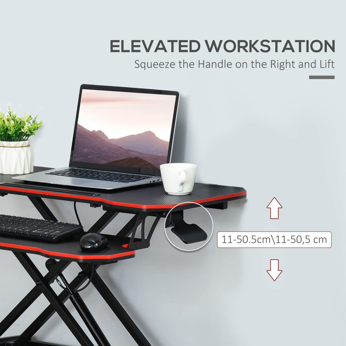 Vinsetto Monitor Stand Height Adjustable 400 x 505 mm Black