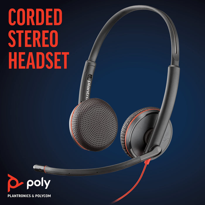 POLY Blackwire 3225 Stereo USB-A Wired Headset