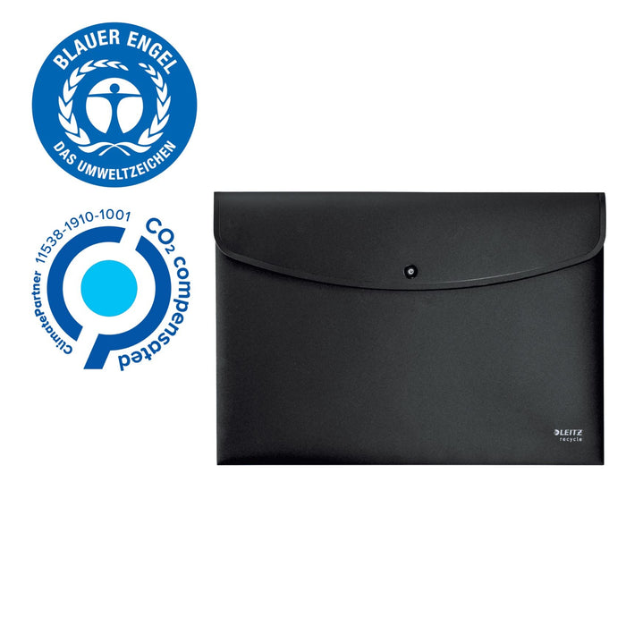 Leitz Document Wallet Recycle A4 PP (Polypropylene) 23.5 (W) x 31.3 (D) x 0.7 (H) cm Black