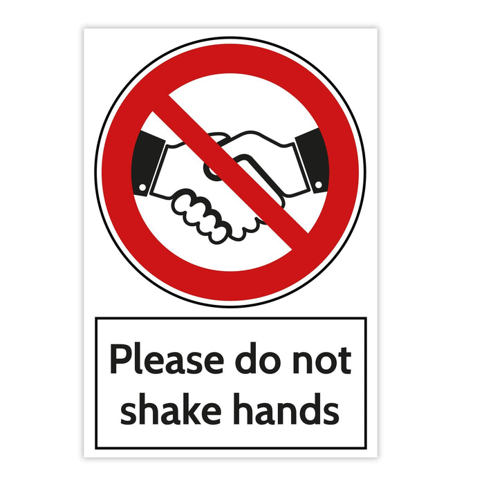 Trodat Health and Safety Sign Please do not shake hands Aluminium 20 x 30 cm