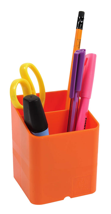 Exacompta Pen Pot 67788D Classic Polysterene 93 x 74 x 74 mm Tangerine Pack of 10