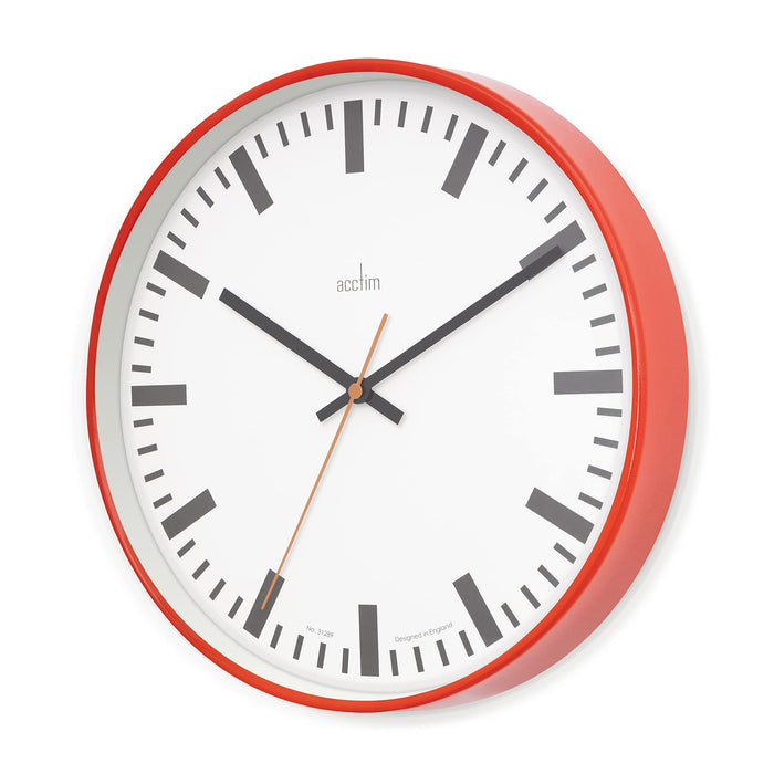 Acctim Analog Clock Red 30 x 30 x 3.8 x 30 cm