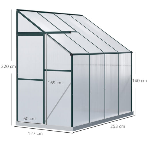 OutSunny Greenhouse 1.27 x 2.53 x 2.2 m Green