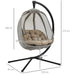 OutSunny Hanging Chair Steel, Mesh, PL (Polyester), PP (Polypropylene) Cotton Khaki 970 x 1,260 x 1,720 mm