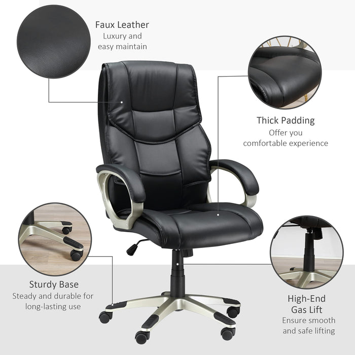 HOMCOM Office Chair Cream PU Leather 5550-3301