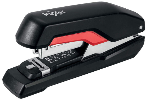 Rexel Supreme Heavy Duty Flat Clinch Stapler S50 2115676 Half Strip Black, Red 50 Sheets No.50 Metal, Plastic