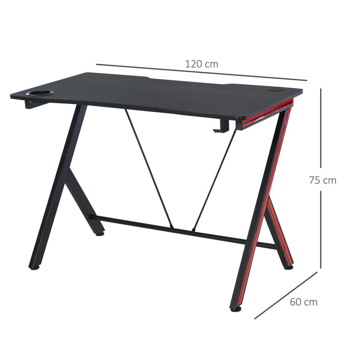 HOMCOM Gaming Desk Black 600 x 750 mm