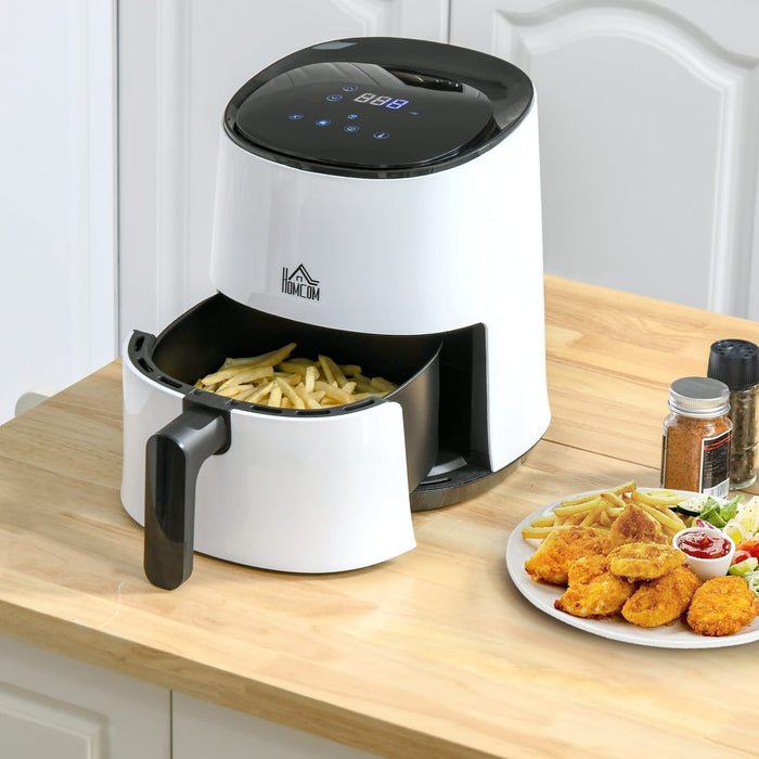 HOMCOM Air Fryer 2.5 L 1300 W Steel, Plastic White, Black