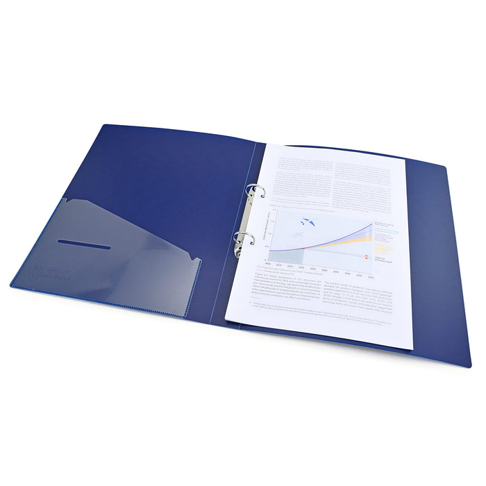 Rapesco Ring Binder 1660 Polypropylene A4 2 ring 35 mm Spine Blue Pack of 4