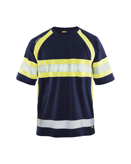 BLÅKLÄDER T-shirt 33371051 PL (Polyester) Navy Blue, Yellow Size XL